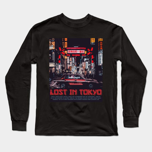 Lost In Tokyo Long Sleeve T-Shirt by Aanmah Shop